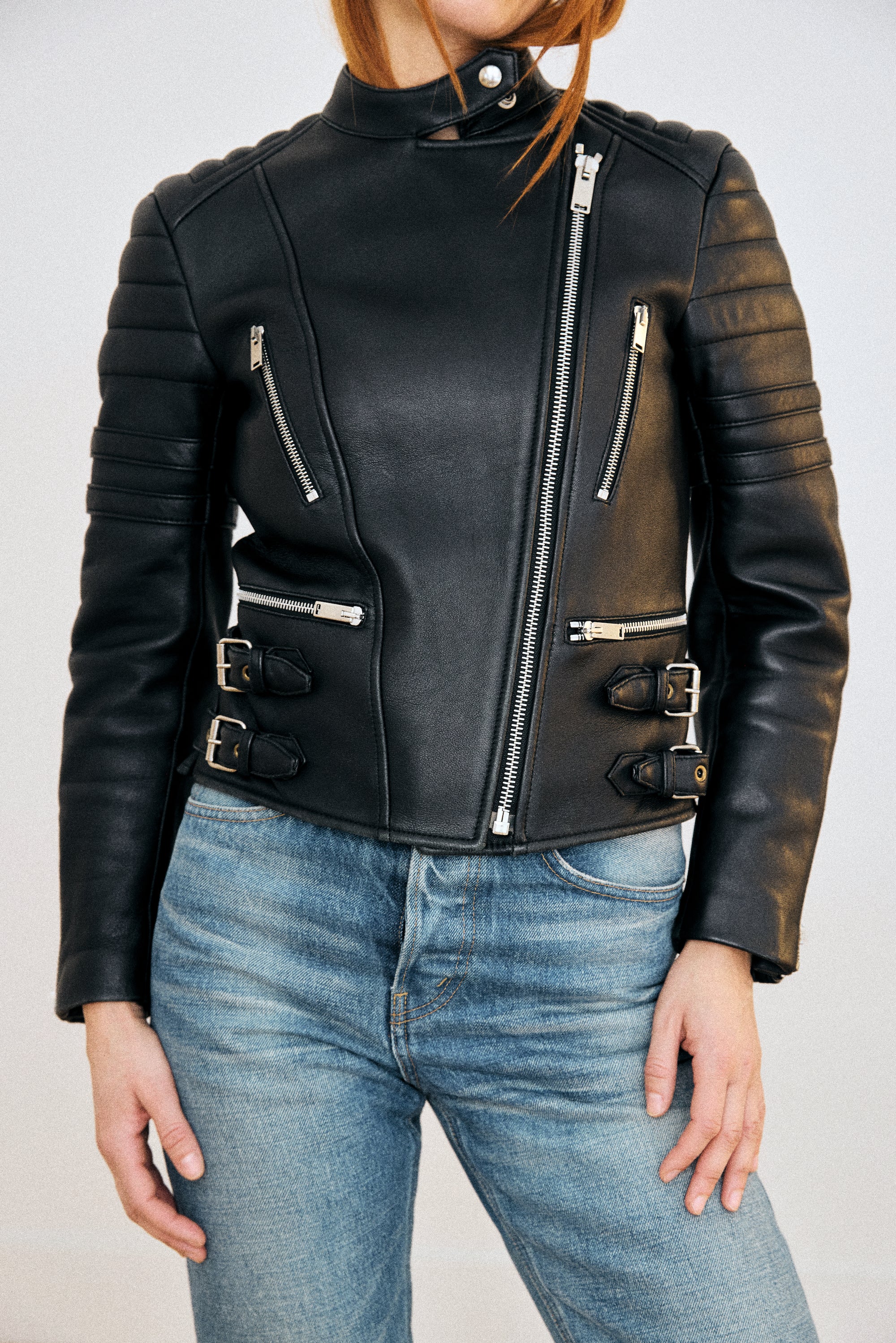 Céline leather biker jacket