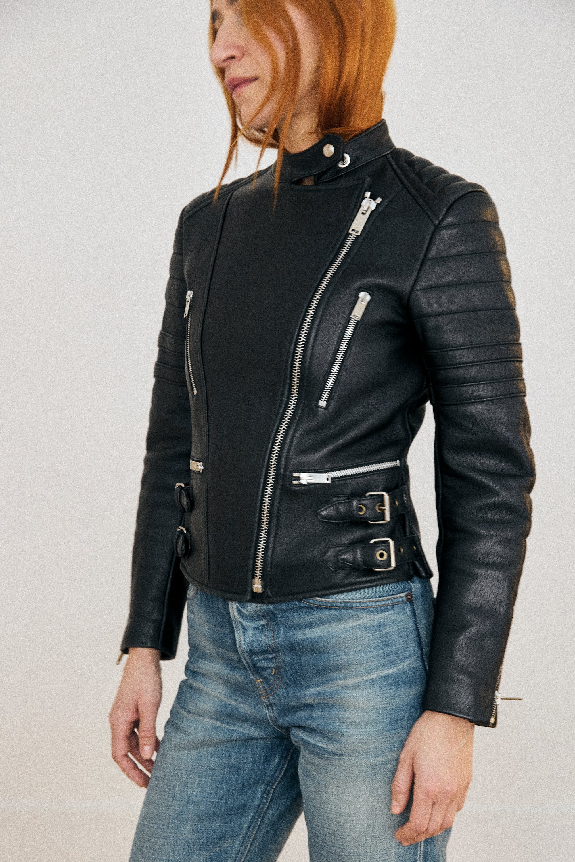 Céline leather biker jacket