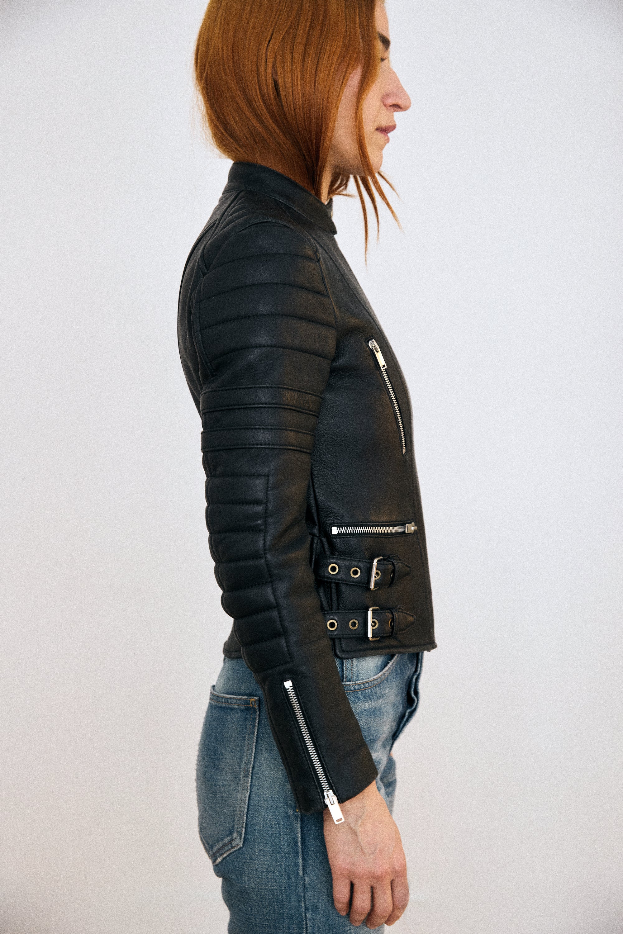 Céline leather biker jacket