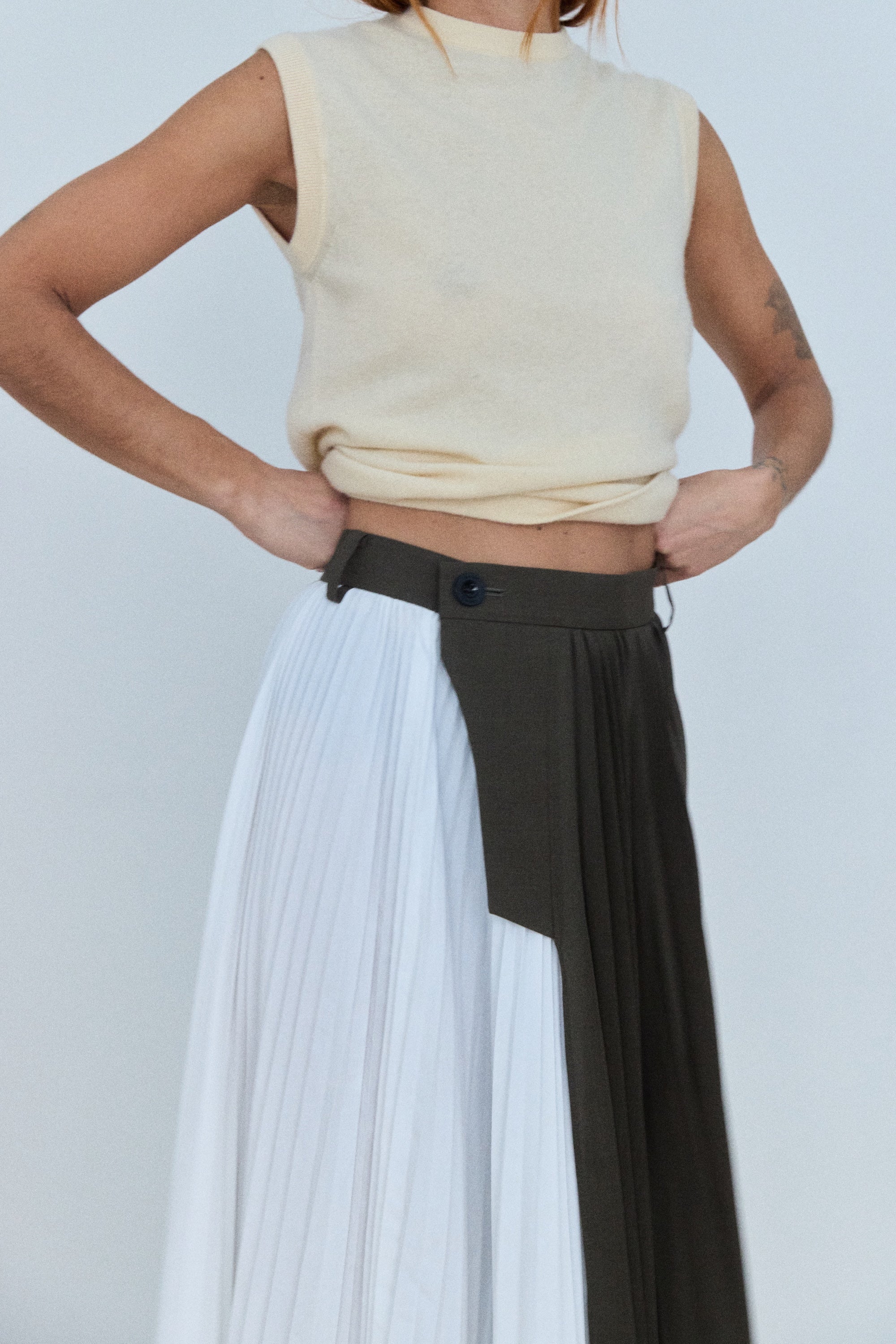 Sacai Pleated Midi Skirt