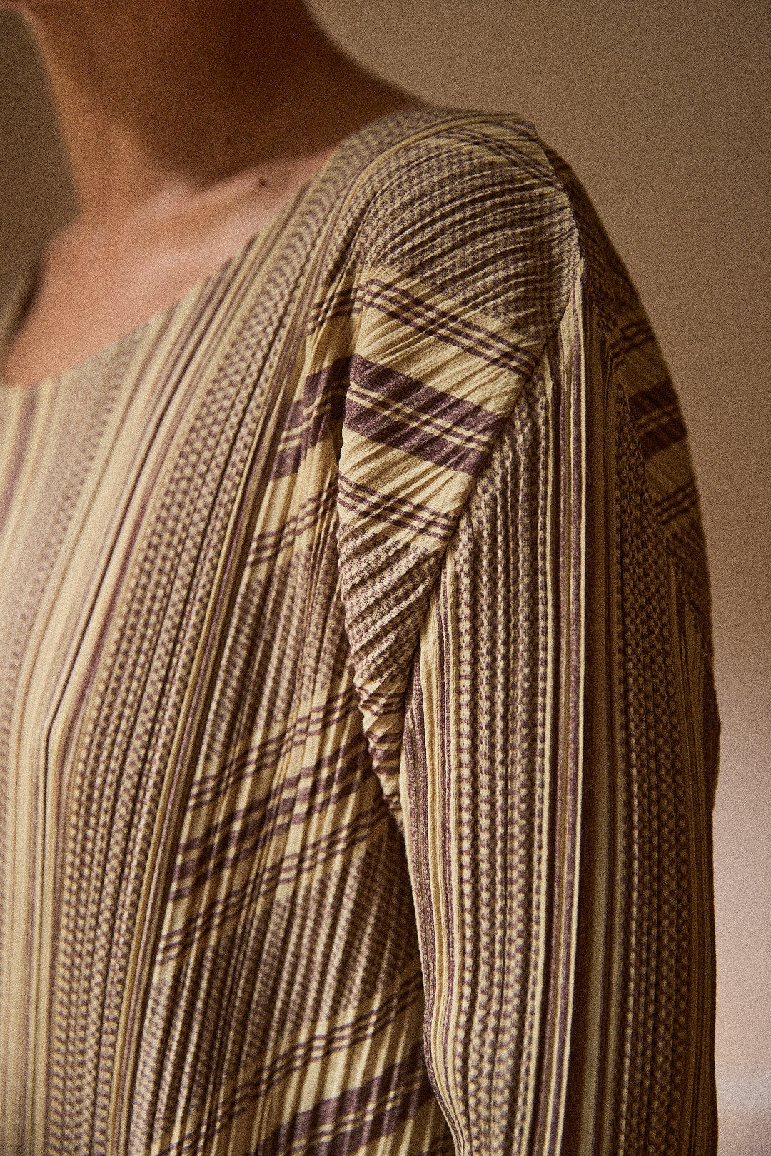 Pleats Please cream dress